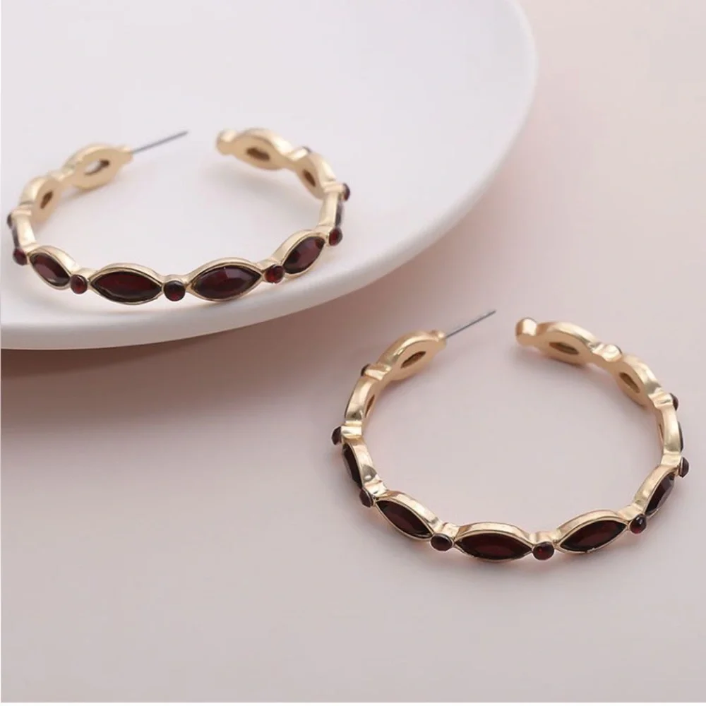 Rhinestone Hoop Earrings